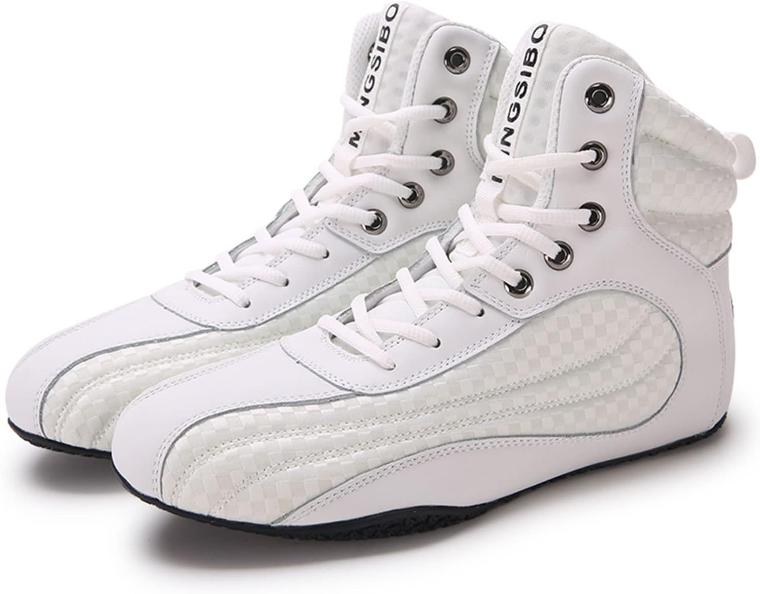NYKJBD Mens Boxing Wrestling Shoes Fighting Sports Master Combat Training Shoes Mesh Non-Slip Rubber Sole,White-6.5