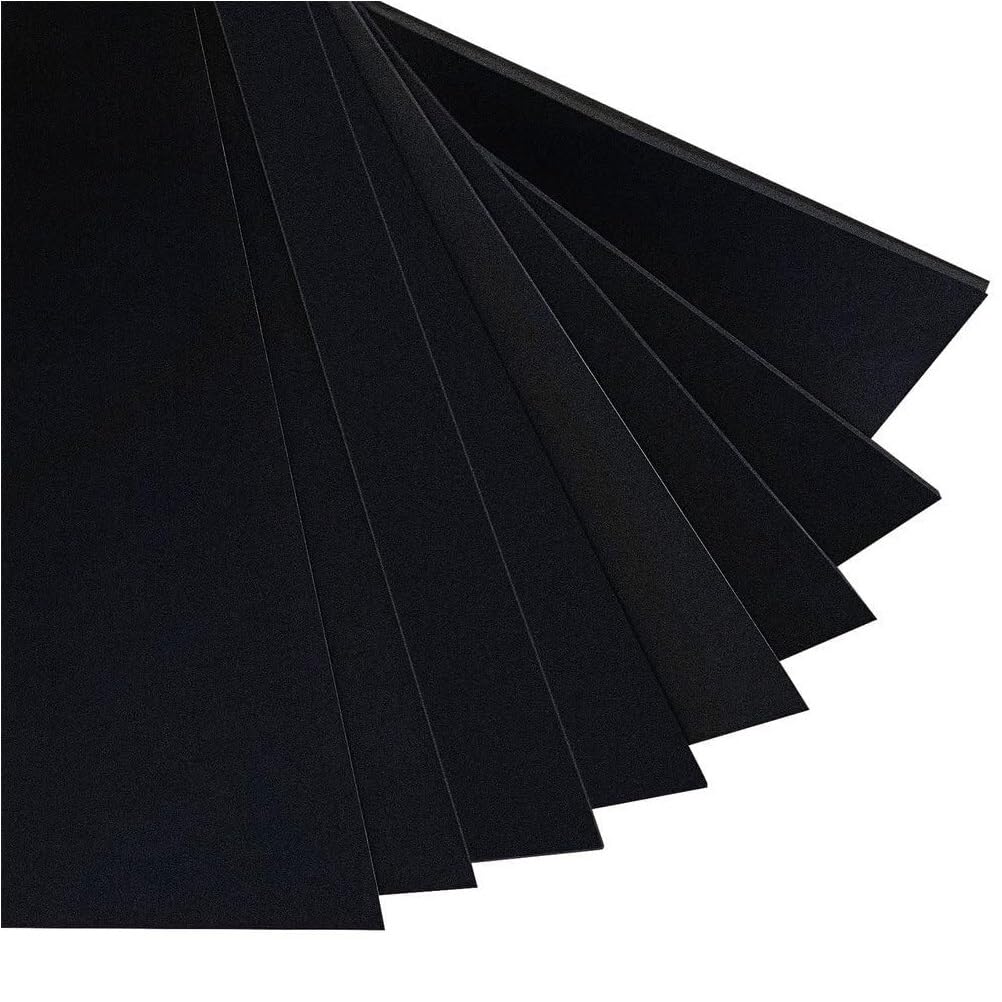 Czarne, matowe, polipropylenowe arkusze z tworzywa sztucznego wielokrotnego użytku – 10 sztuk sztywnych, matowych płyt 200x300 mm(1.5mm)