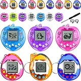 24 Pieces Virtual Electronic Digital Pets Keychain Easter Gift Game Virtual Pocket PET 90s Toys PET Keychain Nostalgia Digital PET Handheld Game Machine for Boys Girls Adults Party (Plain)