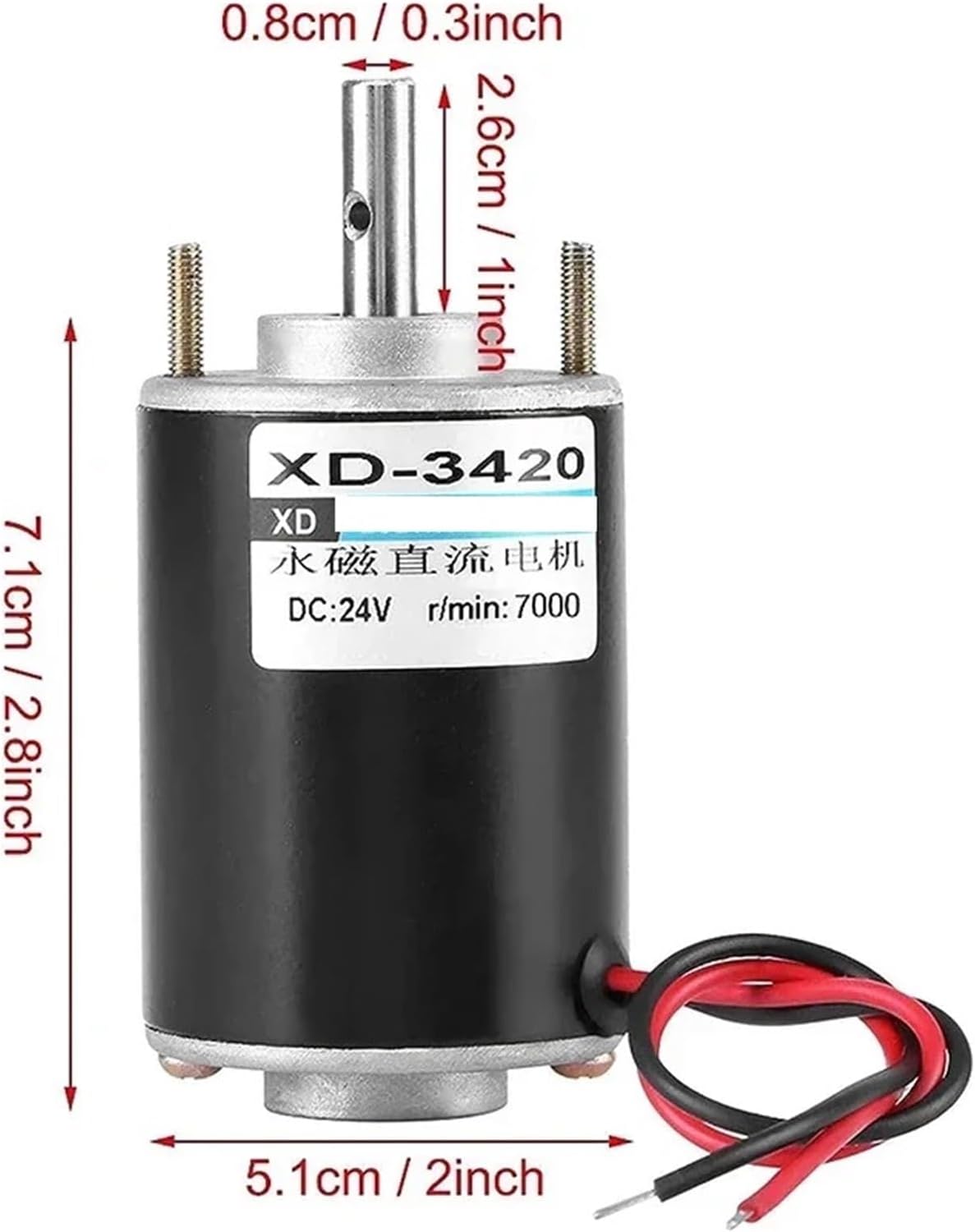 XD-3420 Permanent Magnet DC Motor 12V/24V 3500/7000rpm 30W Universal Adjustable Reversing Motor DC Speed Motor High Torque(12V-3500)
