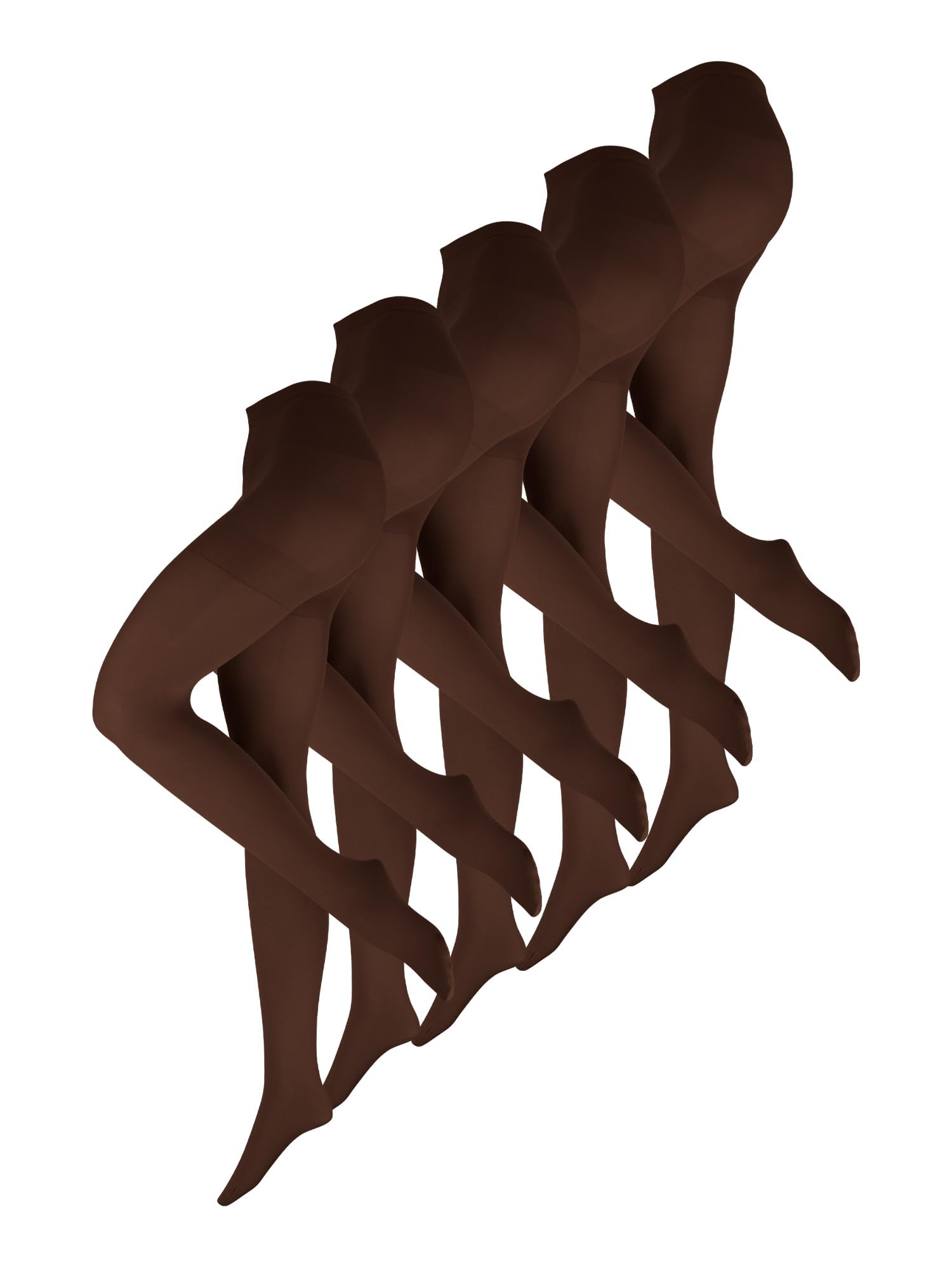 NUR DIE Lot de 5 collants thermiques opaques pour femme - 80 deniers - Doux et élastiques - Chaud et robuste - Idéal pour le quotidien et le bureau