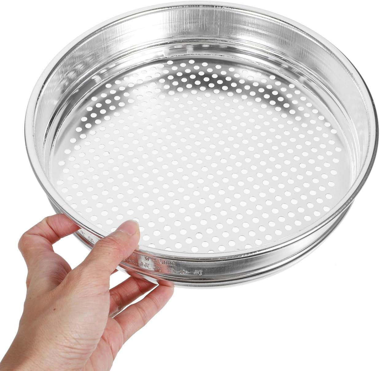 Grain Sampling Sieve Stainless Steel Mesh Screen 40 Mesh Round Household Sieve for Rice Cereal and Kitchen Ingredient Sorting 9.05 X 9.05 X 1.81 in