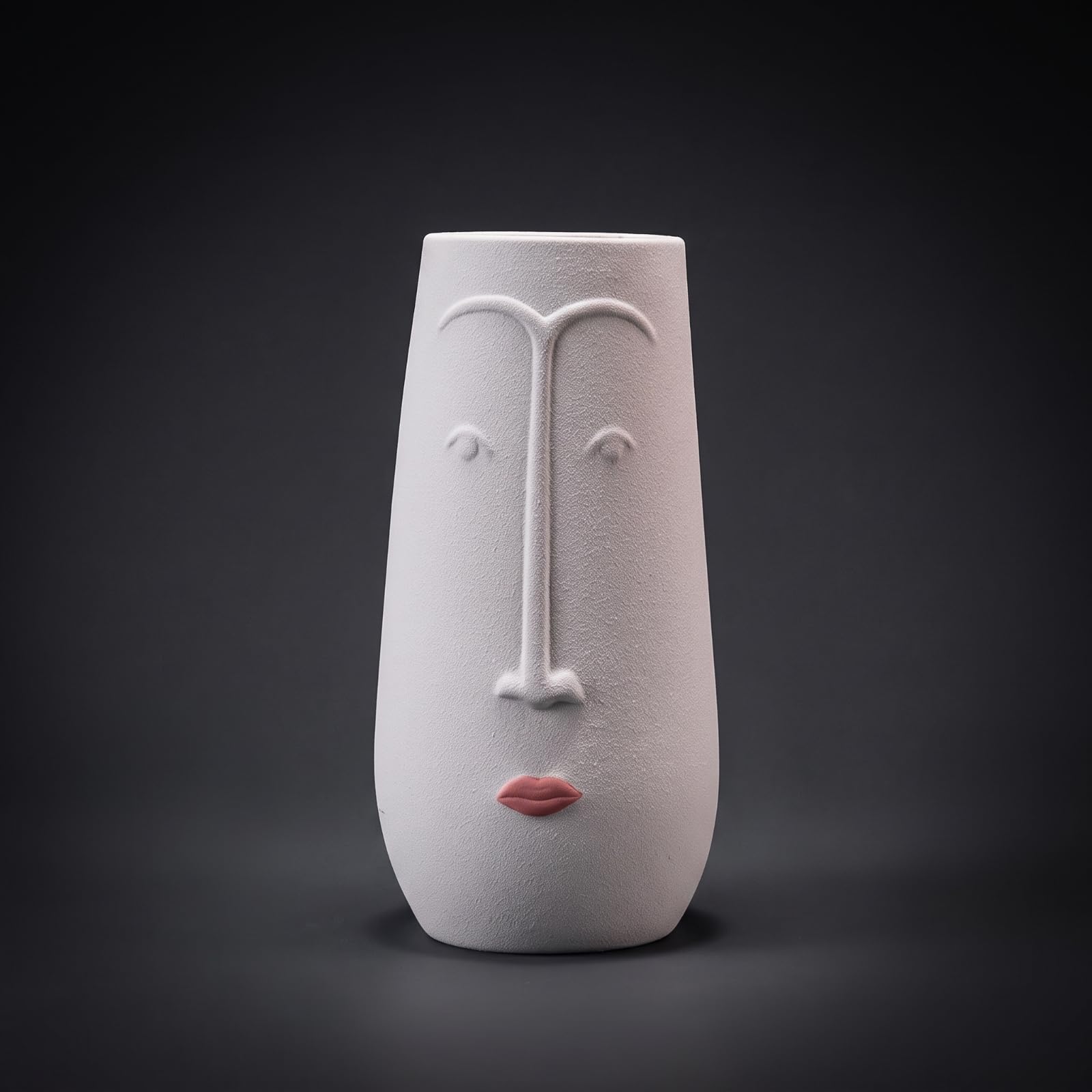 Baoblaze Vaso in Ceramica Vaso Visage Vaso Decorativo Vaso Scultoreo Corpo Robusto in Porcellana a Finitura Opaca con Apertura per Fiori E Foglie Stile Moderno