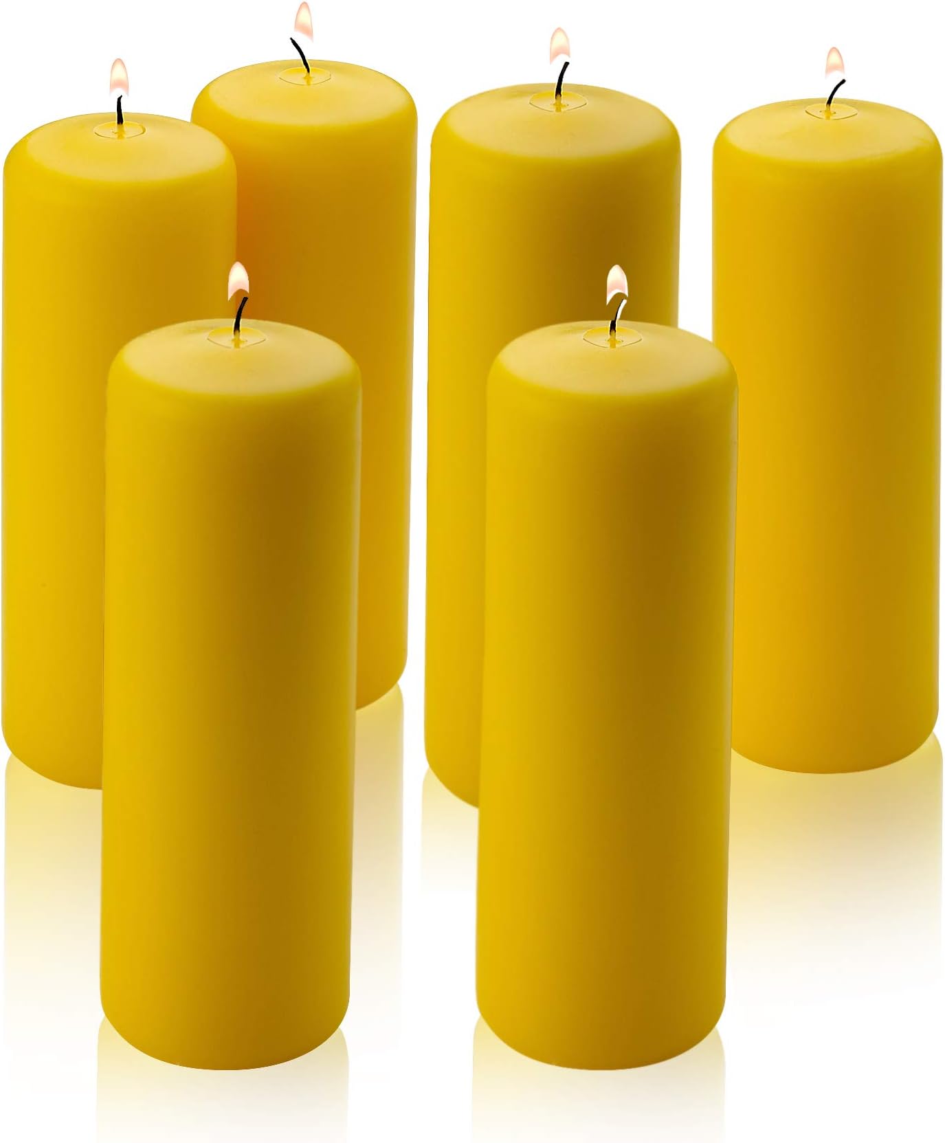 Citronella Pillar Candle - Set of 6 Citronella Candles - 6 inch Tall, 2 inch Thick - 36 Hour Burn Time for Indoor/Outdoor Use