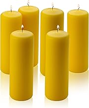 Citronella Pillar Candle - Set of 6 Citronella Candles - 6 inch Tall, 2 inch Thick - 36 Hour Burn Time for Indoor/Outdoor Use