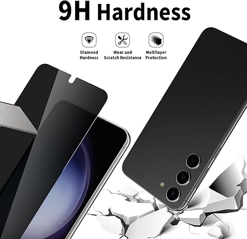 Miniatura 4 de Corefyco Direct Paquete de 2+2 protectores de pantalla de privacidad para Galaxy S23 Plus y protector de lente de cámara, vidrio templado 9H,