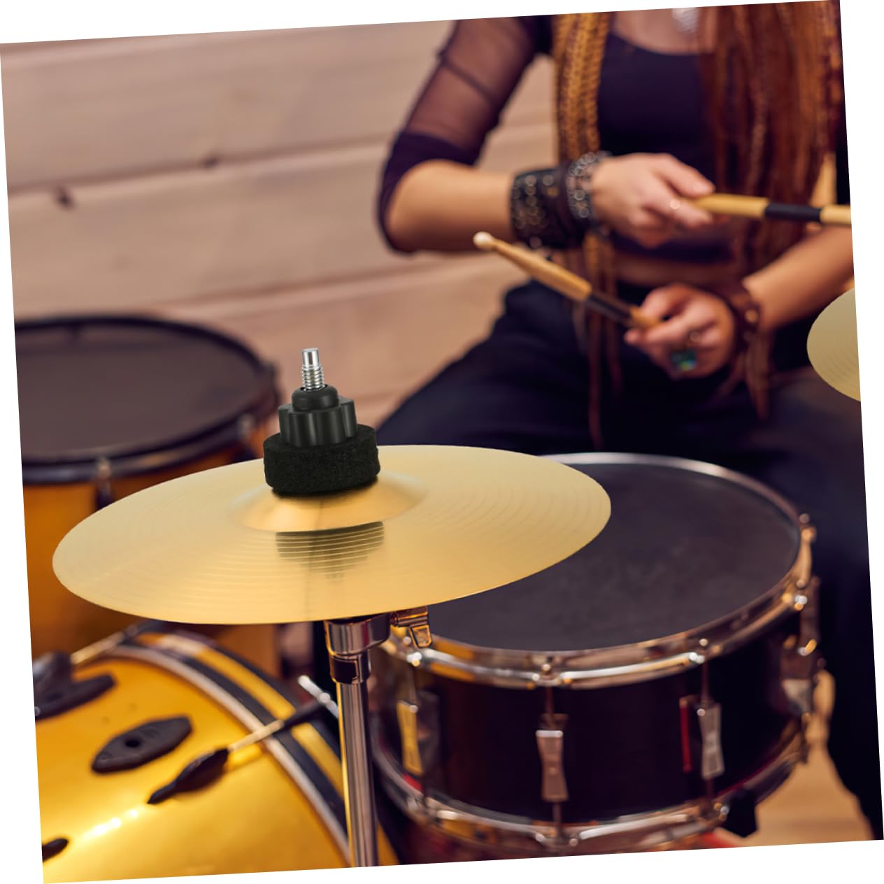 Cymbale Crash pour Batterie en Laiton, Lot de 2 Set de Set de Pièces, Or | Bords sans Bavures, Légère, pour Kit de Batterie et Cymbales Jazz, Instrument de Musique