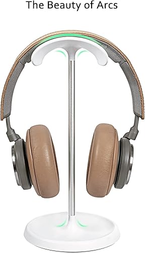 Miniatura 3 de Soporte para auriculares, soporte curvo con bandeja de almacenamiento, soporte para auriculares de base pesada para AirPods Max, AirPods, AirPods