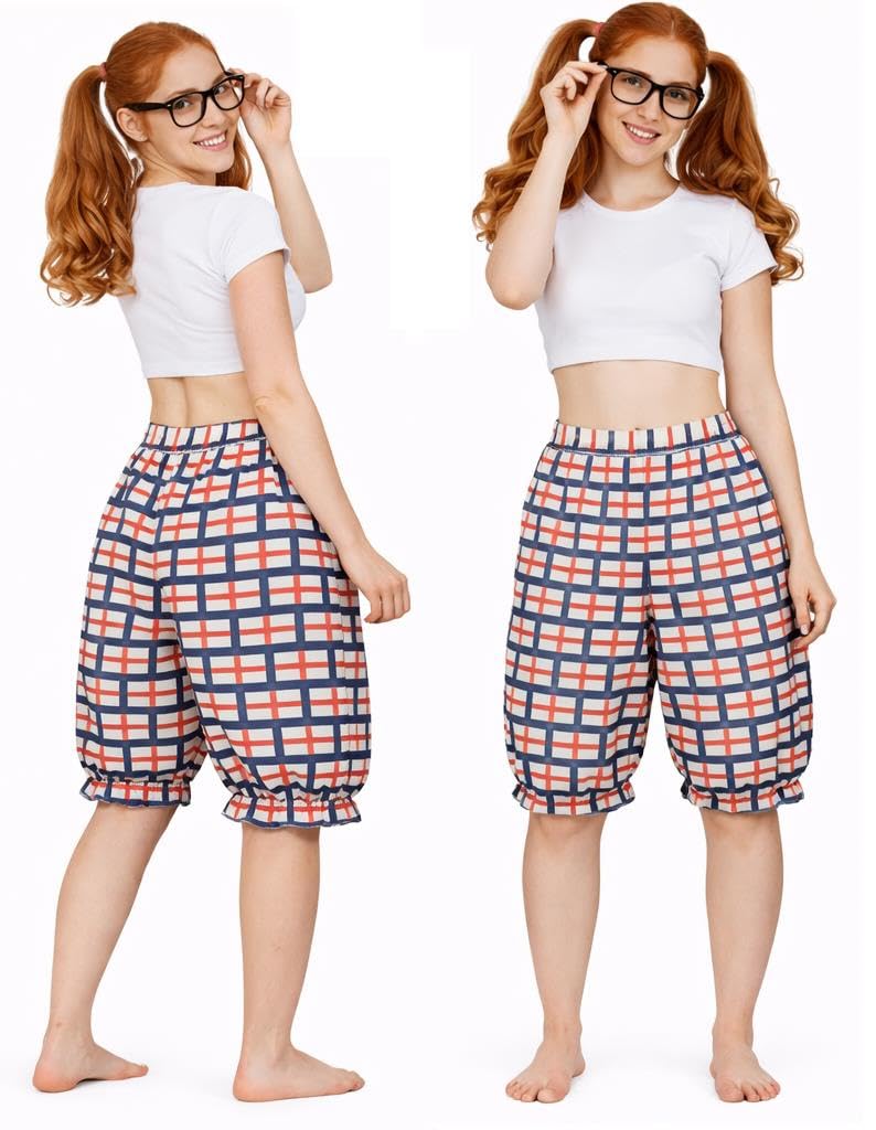 The Dragons Den Adults St George Cross National Fag of England Short Bloomers Saint Georges Day Fancy Dress [L-XL]
