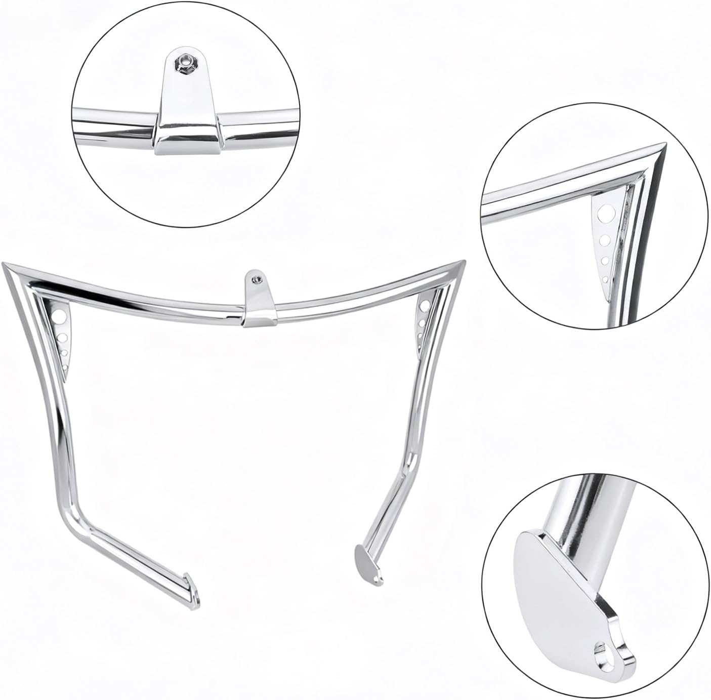 Motorcycle Engine Guard Highway Crash Bar for Harley Touring Road King/Ultra Classic Electra Glide 1997-2008, Road Glide 1998-2008, Street Glide 2006-2008 (Chrome)