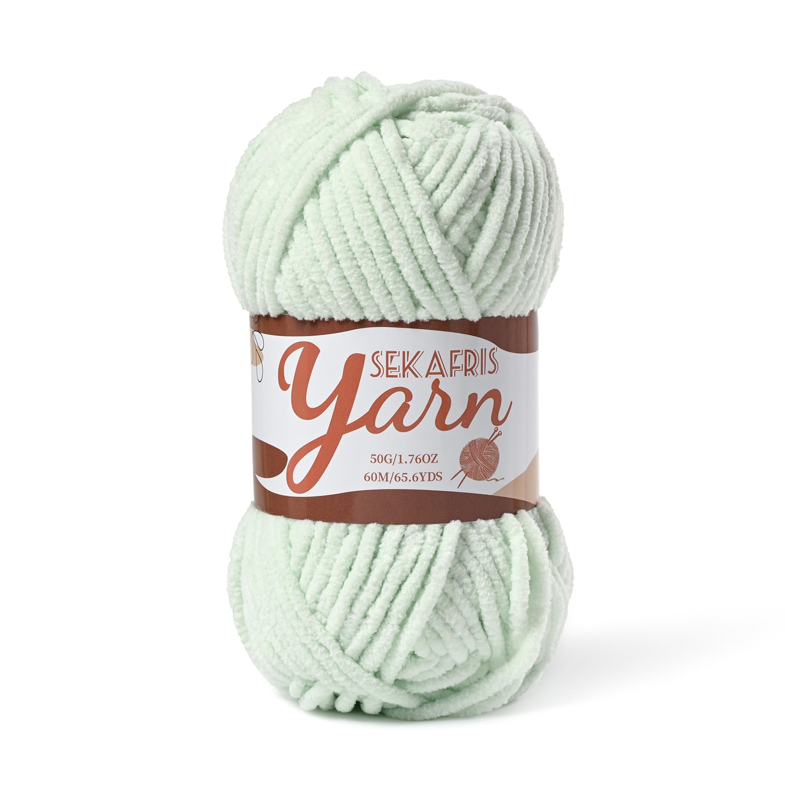 Chenille Yarn for Crocheting Plush Blanket Crochet Yarn Fruit Green