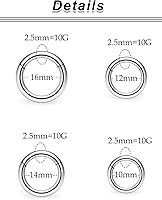 Vista 15 de Ocptiy 6G 8G 12G 14G 16G Anillos de tabique con bisagras Calibradores Túneles Tapones Pendientes Kit de estiramiento de acero quirúrgico con Juego