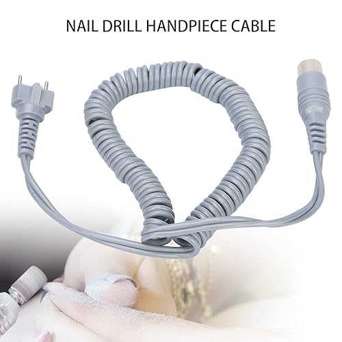 Miniatura 2 de Cable de pieza de mano para taladro de uñas, cable de alimentación, máquina de manicura, pieza de mano, accesorios de repuesto de cable (gris)