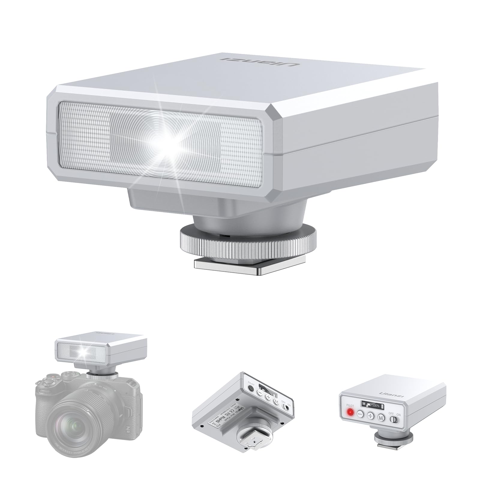 Ulanzi F12 Mini Camera Flash Speedlite, GN12 CCT 5600K for Canon Sony Fuji | Single Contact Universal Hot Shoe Mount Flash, USB Charging, For DSLR Camera, Outdoor Portrait Fill Lighting Product Shooting-image-3