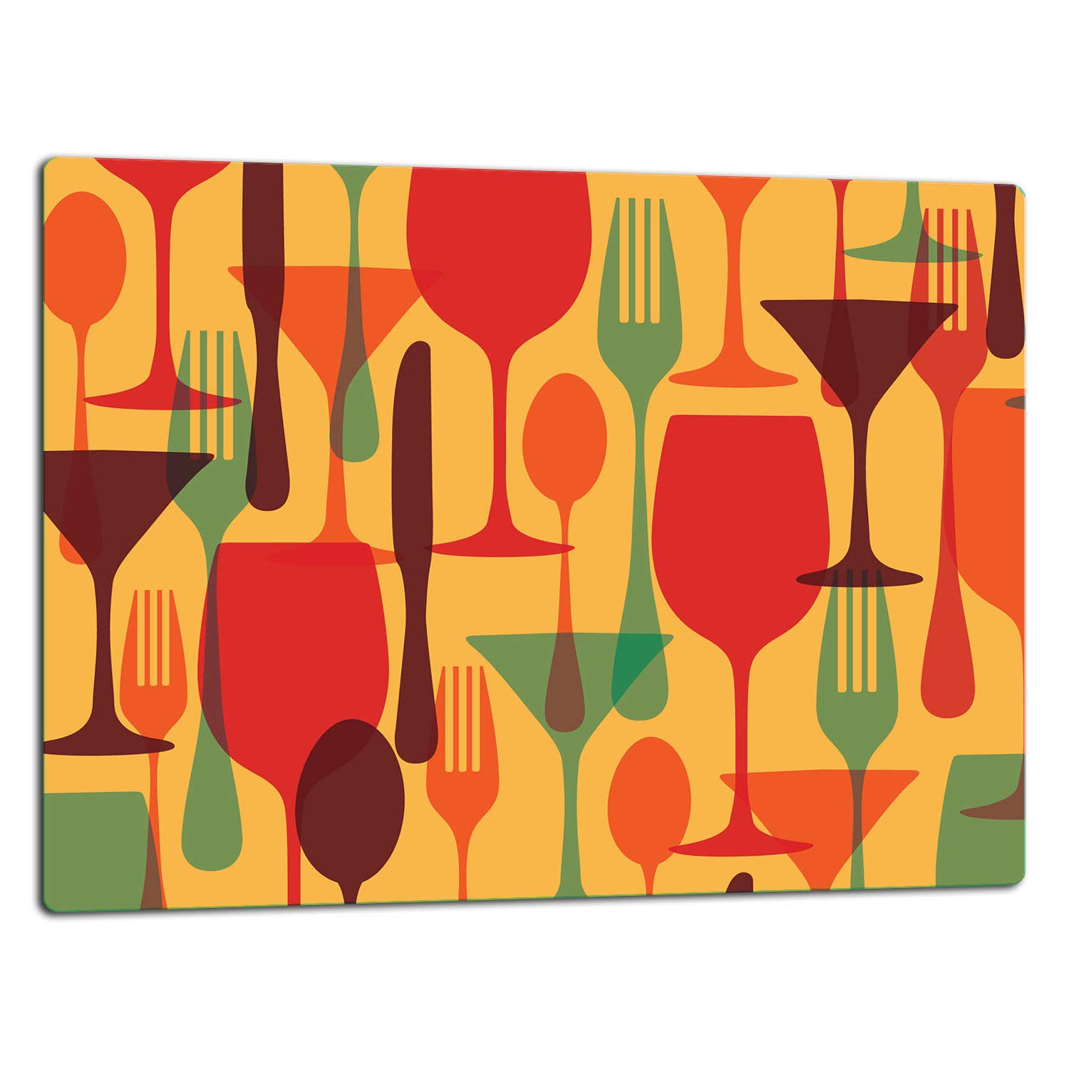 TMK - Tabla para cortar de cristal (52 x 40 cm, protección contra salpicaduras, placa de vidrio universal)
