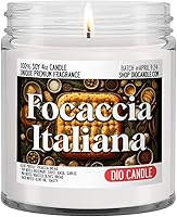 Focaccia Italiana Scented Candle - Fresh Bread Aroma, 100% Vegan Soy Wax, Cotton Wick, Handmade in Denver 4oz Jar