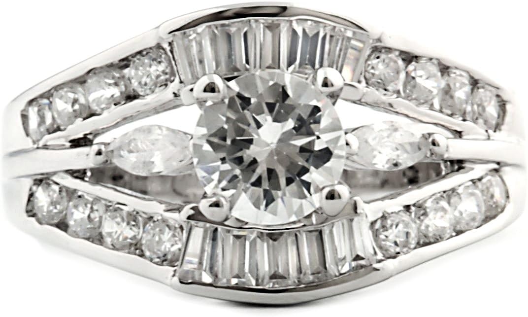 Nicole: 2.4ct Brilliant-cut Russian Ice on Fire CZ 3 in 1 Wedding Ring Set 925 Silver, 3103A