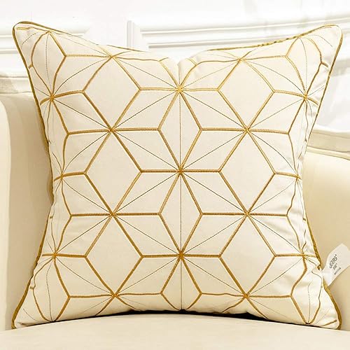 Avigers - Fundas de cojín a rayas color azul marino y dorado, para sofá, sala, dormitorio y auto