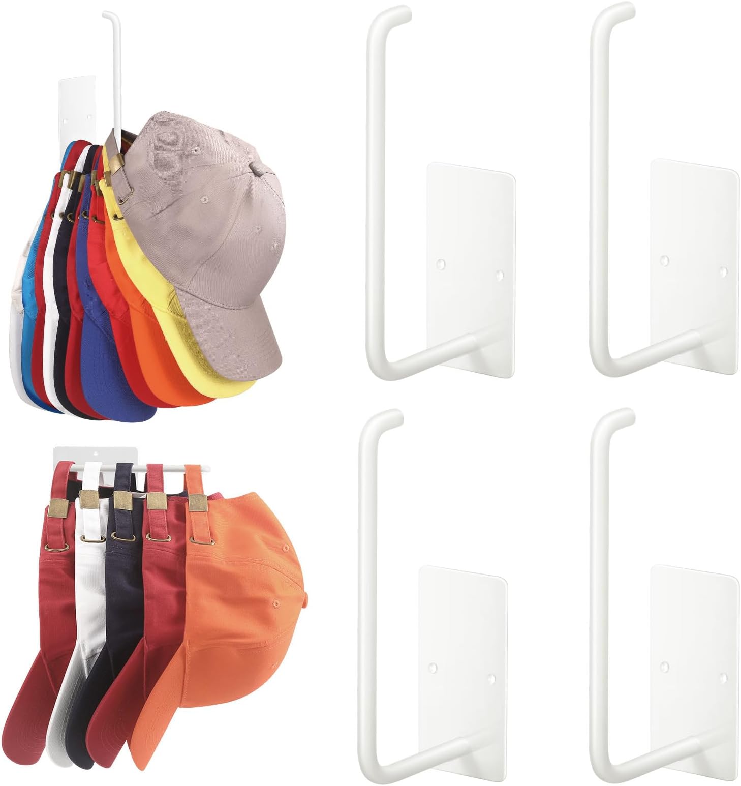 Amazon.com: Letohoumia Hat Racks for Baseball Caps 4 Pack, Stainless ...