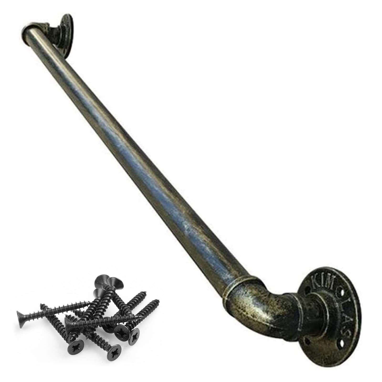 Rampe ronde en fer forgé bronze contre les chutes dans les escaliers raides