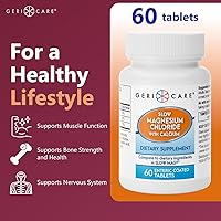 Vista 2 de Gericare Cloruro de magnesio lento Tabletas de calcio de Geri-Care Suplemento nutricional Botella de 60 unidades (paquete de 1)