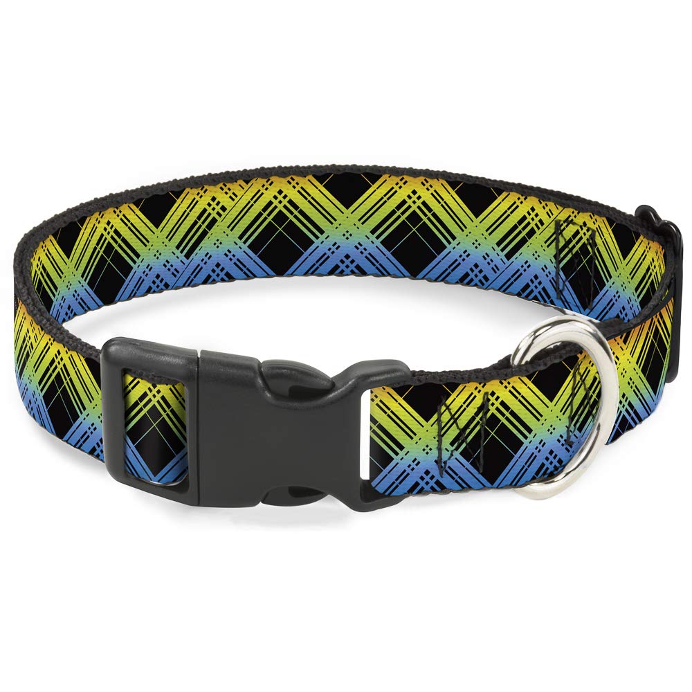Pince à col Plaid X Gradient multicolore avec boucle plastique ultra légère de 13 à 45,7 cm