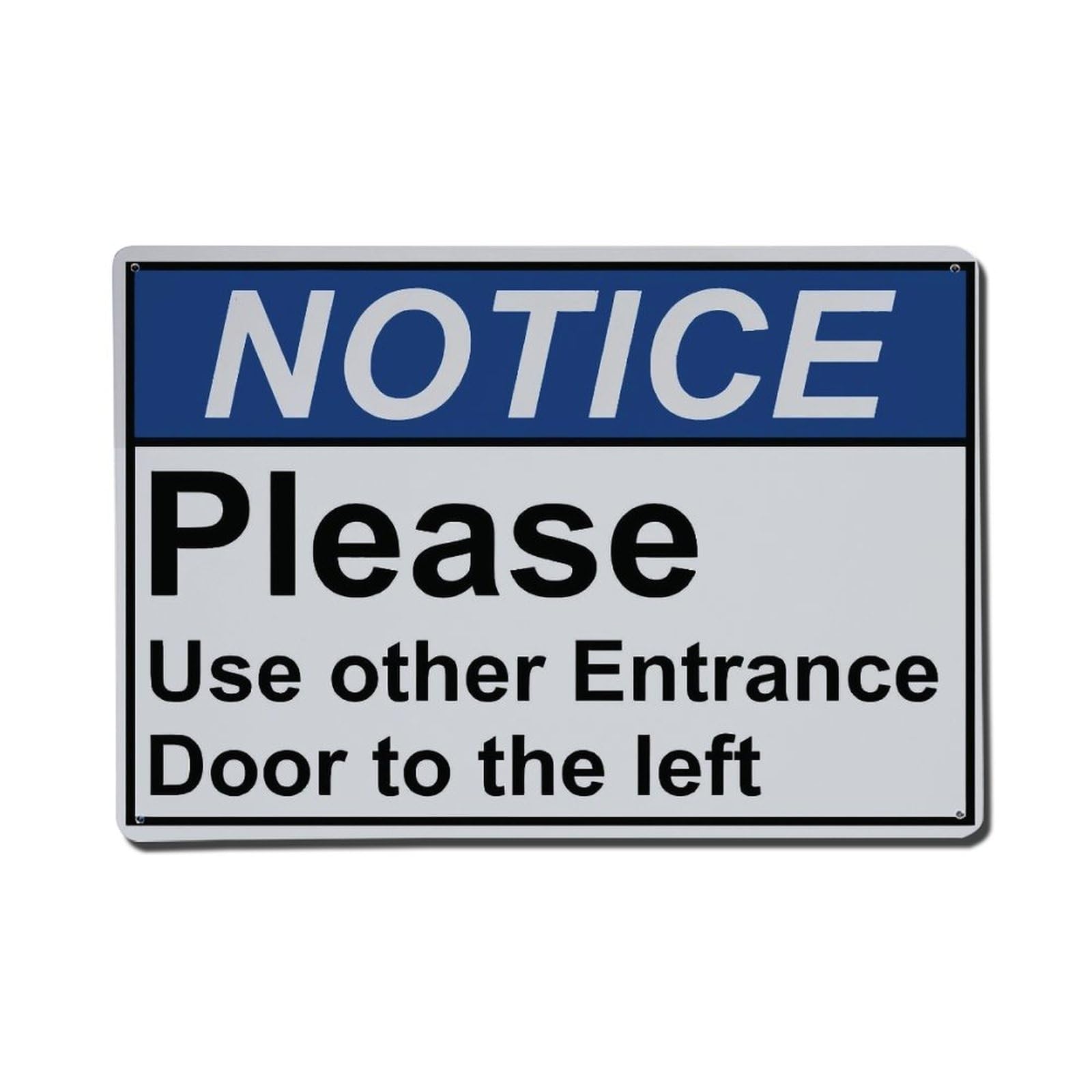 Notice Please Use Other Entrance Door To The Left Vintage Aluminium Metal Sign, Retro Wall Decor for Home, Bar, Garage & Farmhouse 20x30cm