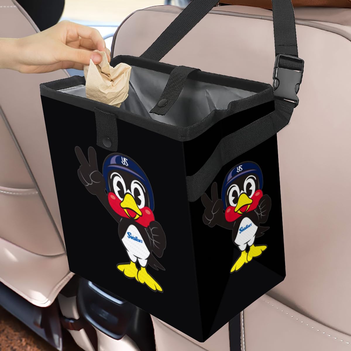 あ*る様 つば九郎　ゴミ箱 Amazon｜東京ヤクルトスワローズ つば九郎 車用ゴミ箱 車用収納ケース