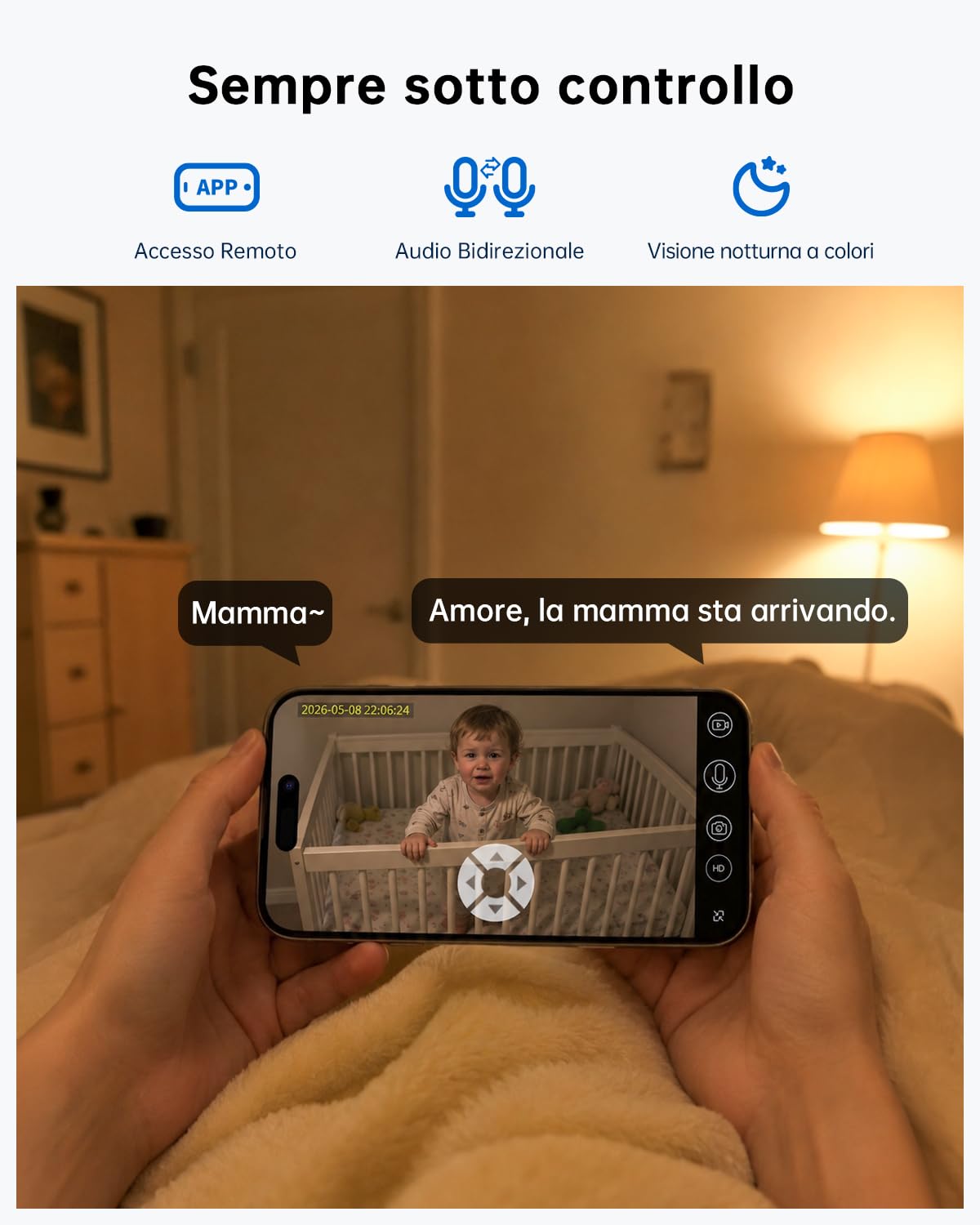 4G LTE Telecamera Interno con SIM, 2K 360° PTZ Telecamera Senza WiFi | Videocamera Sorveglianza Senza Fili Indoor, Visione Notturna a Colori, PIR Rilevamento, IP66, Per Neonati, Anziani e Animali