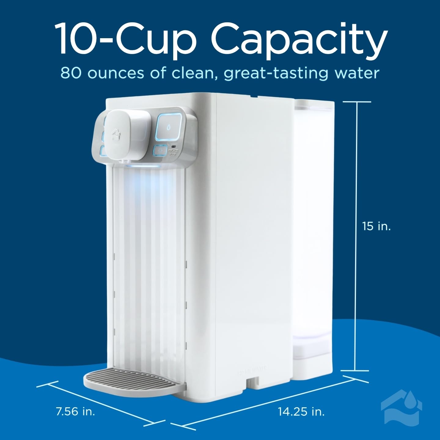 HOMEWATER Countertop Water Filter System – Portable 1-Gallon Electric Water Dispenser with Activated Carbon Filtration – Reduces PFAS, Lead, Chlorine & Microplastics – No Installation Required image 3