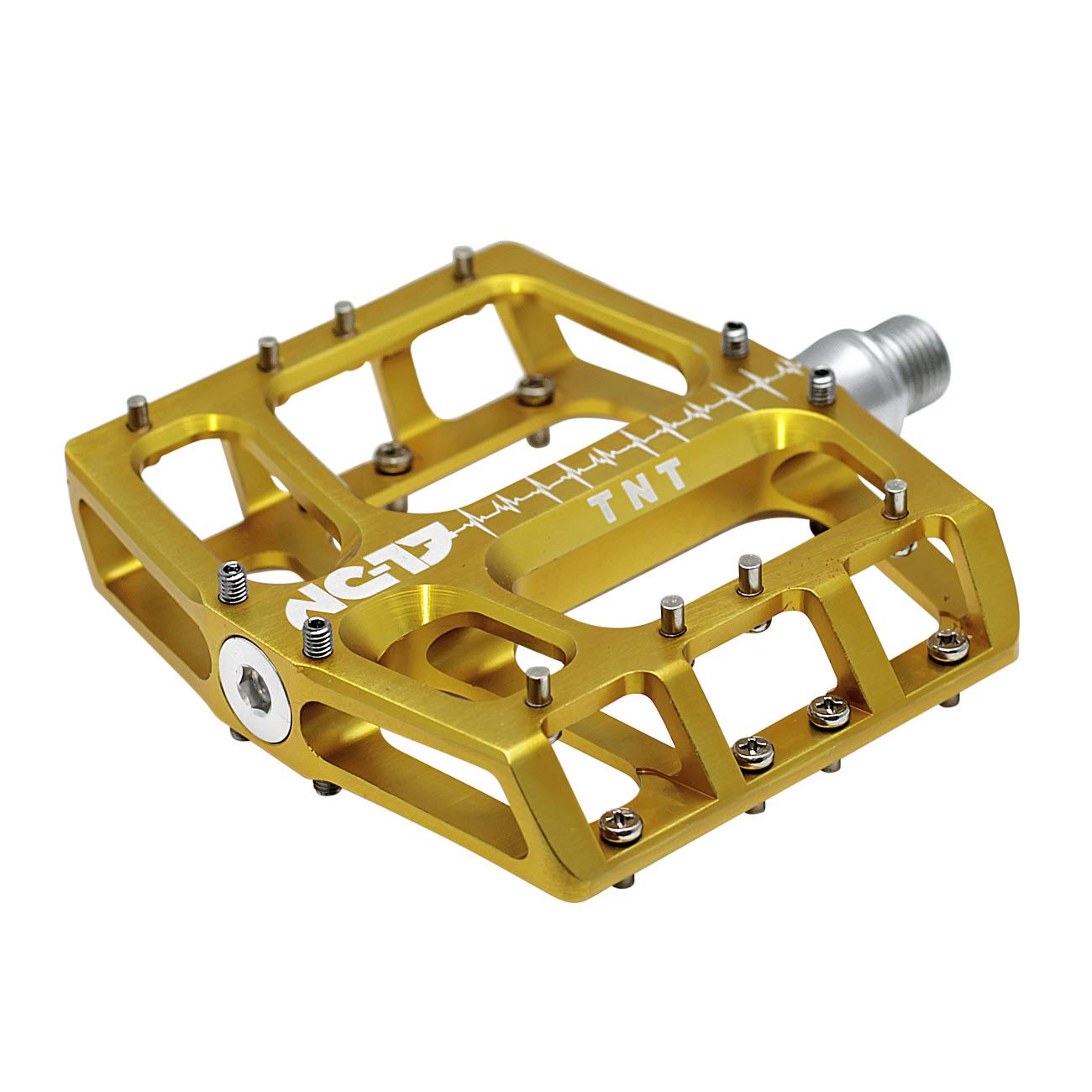 NC-17 Sudpin IV XL TNT Aluminium Platform Pedals/Mountain Bike Pedal/BMX Pedal/Flat Height 17.7 mm/Fail Safe System/Precision Bearing + Cr-Mo Axle/Includes Spare Pins
