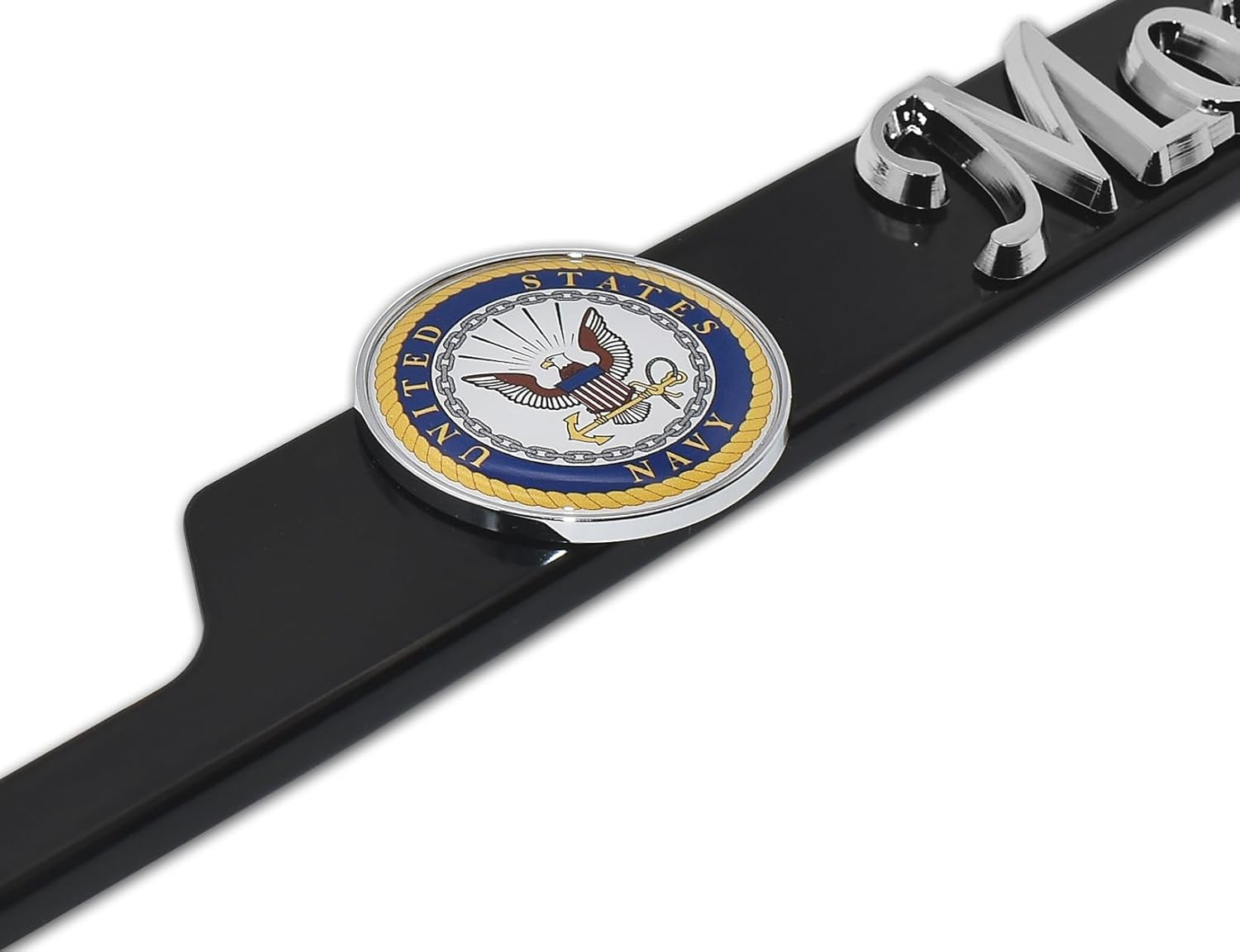 Elektroplate Officially Licensed – United States Navy Mom Black All-Metal Open Corner Premium 3D License Plate Frame Tag Holder for Cars/SUVs/Trucks Weather-Proof Automotive Accessory