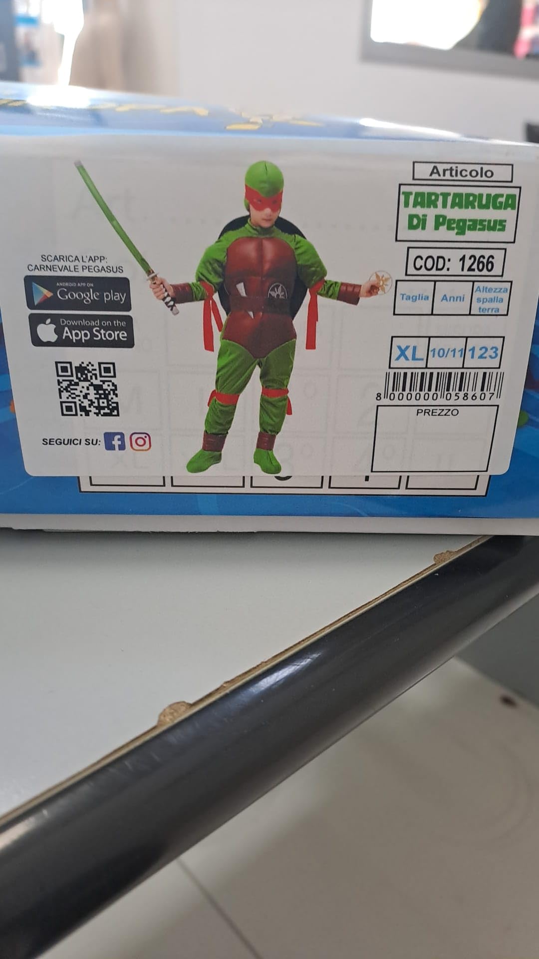 PEGASUS Costume tartaruga ninja bambino Vestito Carnevale ninja