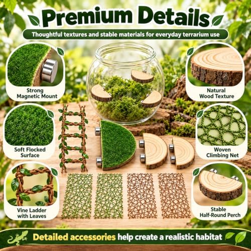 Jumping Spider Habitat Accessories Kit,9Pcs Spider Enclosure Decor — 사진 4