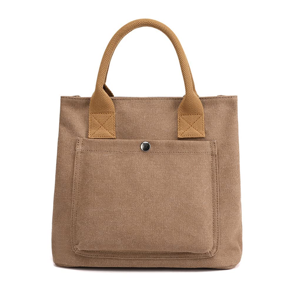 Sac à main en toile marron durable et léger au design épuré Medium - 8