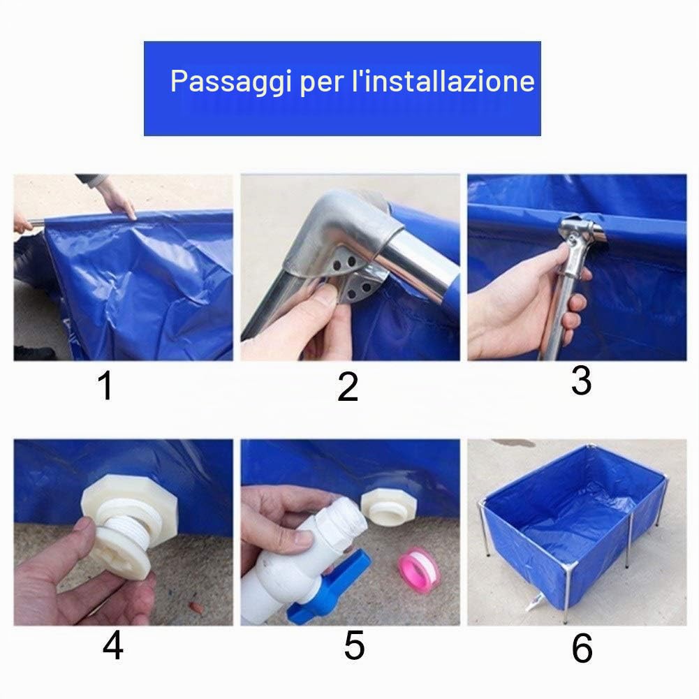 Rygcrud da Interno/Esterno Acquario per Pesci Rossi, Giardino Laghetti in Tela con Struttura in Acciaio, Finestra Trasparente, Vasca per La Riproduzione di Koi(50x40x30cm)