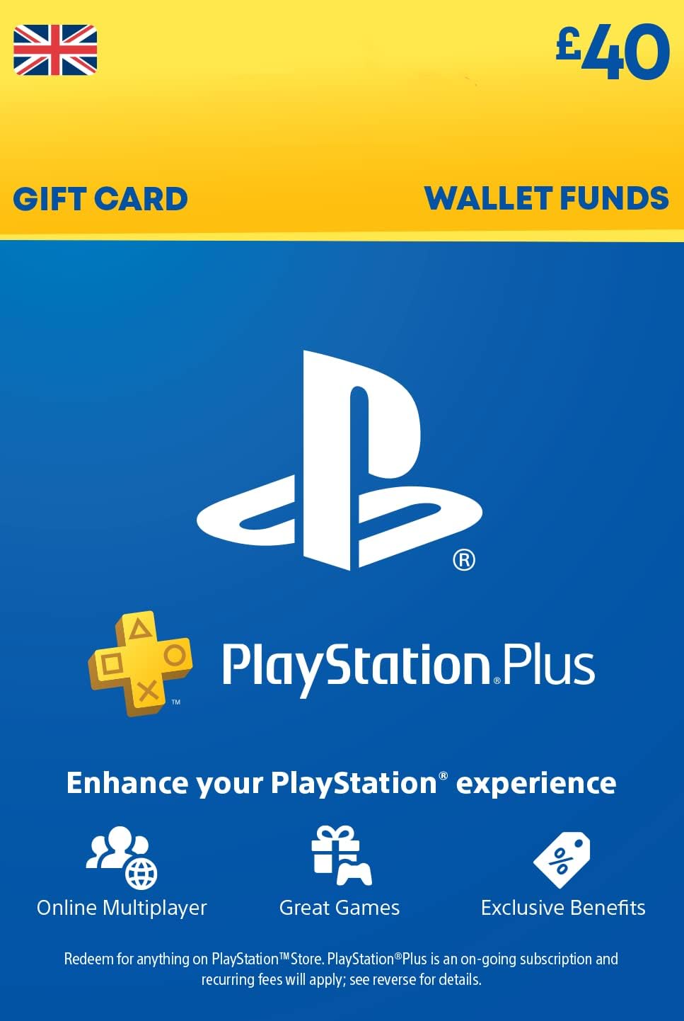40£ PlayStation Store Gift Card for PlayStation Plus Premium 3 months