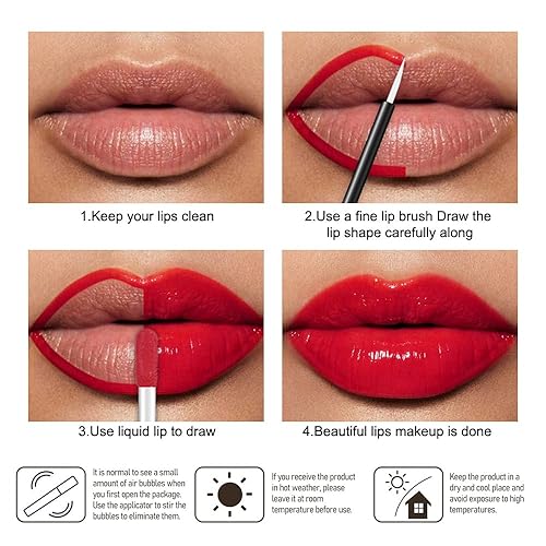 Vista 114 de evpct Juego de 1 lápiz labial líquido mate nude para mujer, peonía, flor, marrón, rosa, mate, larga duración, permanente, 24 horas, lápiz labial