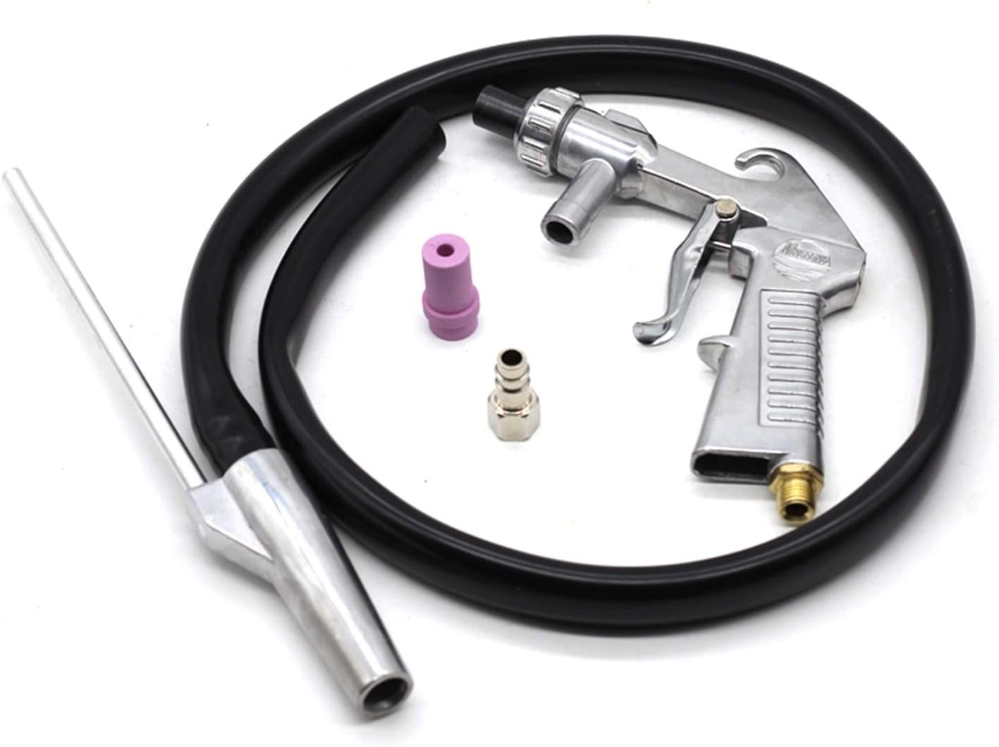 Hvlp Kit de pistola de pulverización de aire Sandblaster Feed Blast Airbrush Air Siphon Sand Blasting Abrasive Airbrush Ceramic Nozzles Tips Kit Power Tools Spray Airbrush ( Color : EU Adapter A )