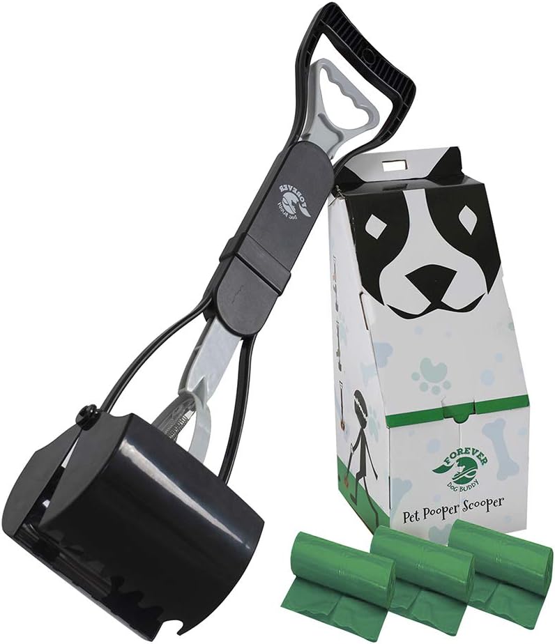 Pooper Scooper for Large Dogs with Long Handle and Poop Bags – Perfect for Small, Medium or XL Pets – Dog Poop Scoop Work Great in Grass…