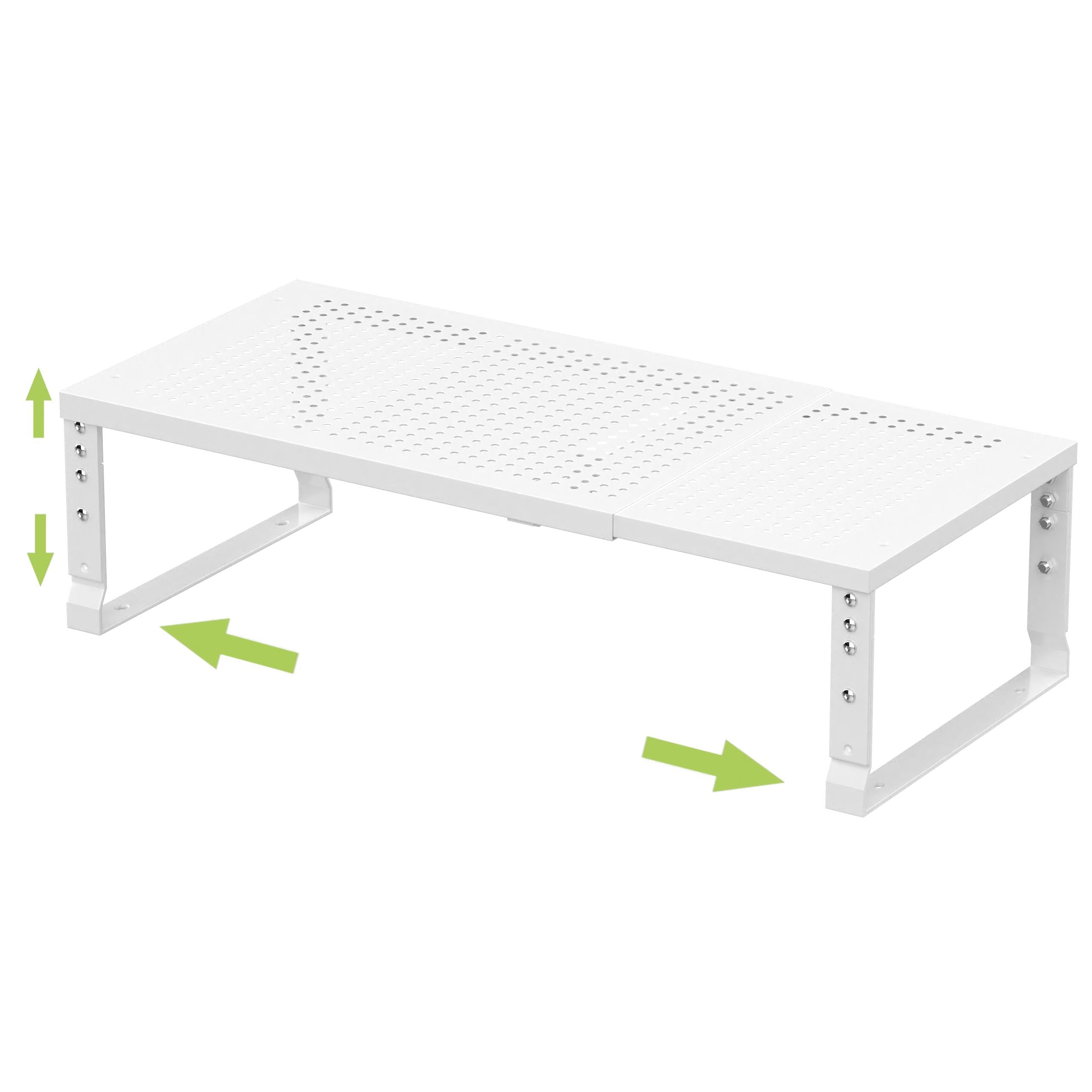 Jojocross Expandable adjustable stackable kitchen organizer, spice rack,Metal Pantry Storage Shelves Rack,Counter Shelf for Cabinets, Countertop, Cupboard(1 PACK/MEDIUM/WHITE)