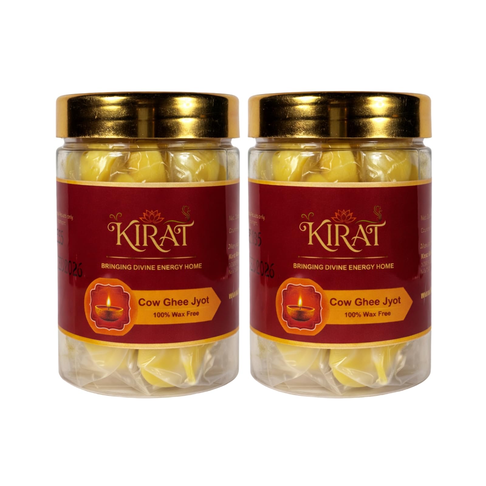 KIRAT Cow Ghee Jyot for Pooja – Ready to Light Cotton Wick Diya Batti with Pure Cow Ghee | Long Lasting, Clean Flame | Ideal for Aarti, Temple & Home | Pack of 2 (2 x 50 Jyot)-image-15