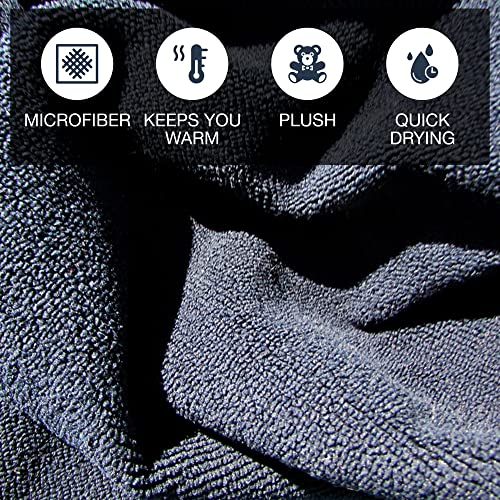 Ho Stevie! Thick Microfiber Surf Poncho (Wetsuit Changing Robe/Towel) [Choose Color] (Black) #TOP4