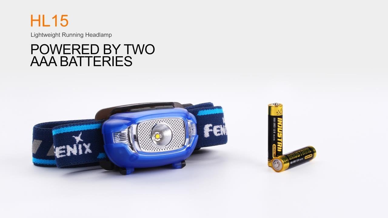 EdisonBright Fenix HL15 200 Lumen CREE LED Light Weight Jogging Headlamp (Puple Color Body) with 2 X AAA Alkaline Battery Bundle