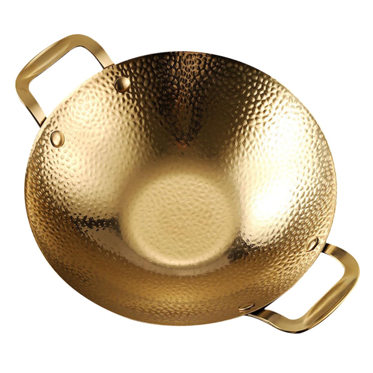 BEBEMOKO Double Handle Hammered Griddle Large Pot for Cooking Stainless Steel Easy to