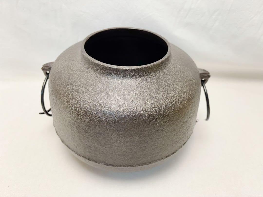 茶道具 人間国宝 釜師 高橋敬典作 利休好 阿弥陀堂釜 共箱 OHWJ 茶道具