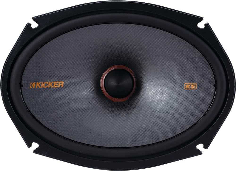 Kicker Speakers 6X9 & 6.5 inch for Chevrolet Silverado 2500HD/3500HD(Crew Cab) 2015-24 Upgrade Kit-2 Pairs of KS Series with Adapters and Harness, Car Audio Front & Rear Door Speaker KSS6904 & KSC6504