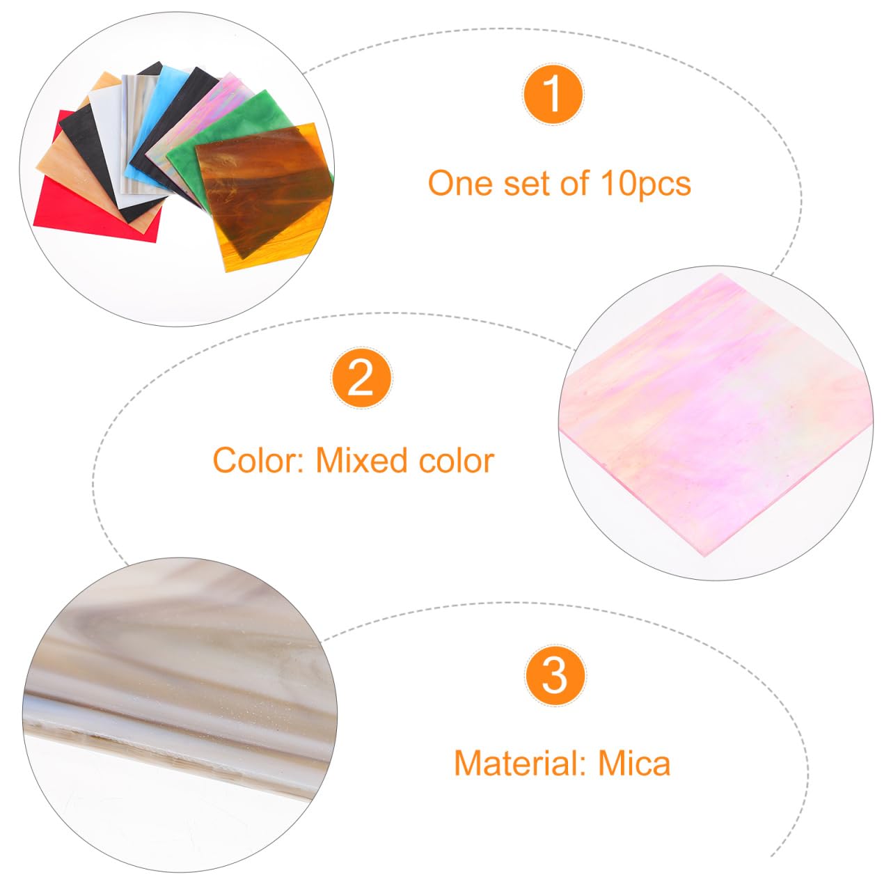 Foglie Di Mica Vetro Colorato 10 Pezzi Vetro Colorato Traslucido Mosaico Parete