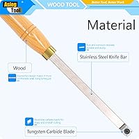 Vista 3 de Herramientas de torneado de madera, barra de herramientas de cincel de torno con punta de carburo más áspera de 19.68 pulgadas con borde recto