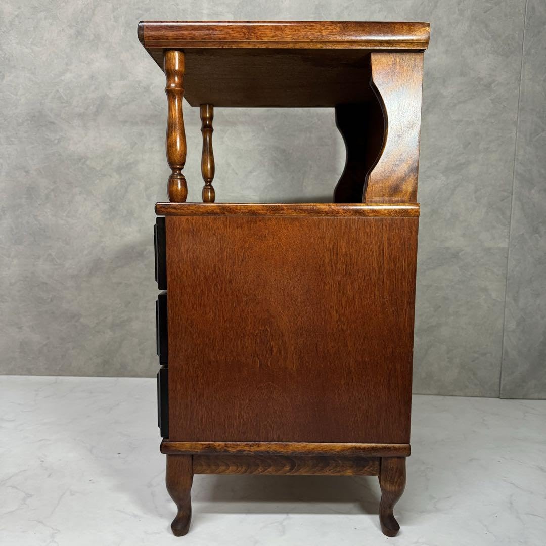 昭和レトロ】電話台 FAX台 キャビネット 猫脚 アンティーク